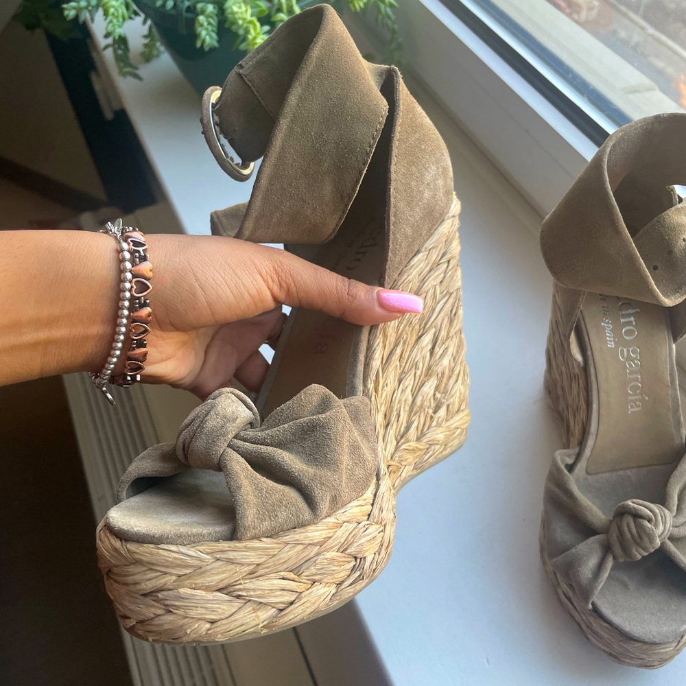 Suede Pedro Garcia Tacy Wedge Sandels